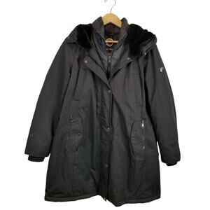 1 Madison Expedition Heritage Collection Women's Black Parka Long Coat Size XXL